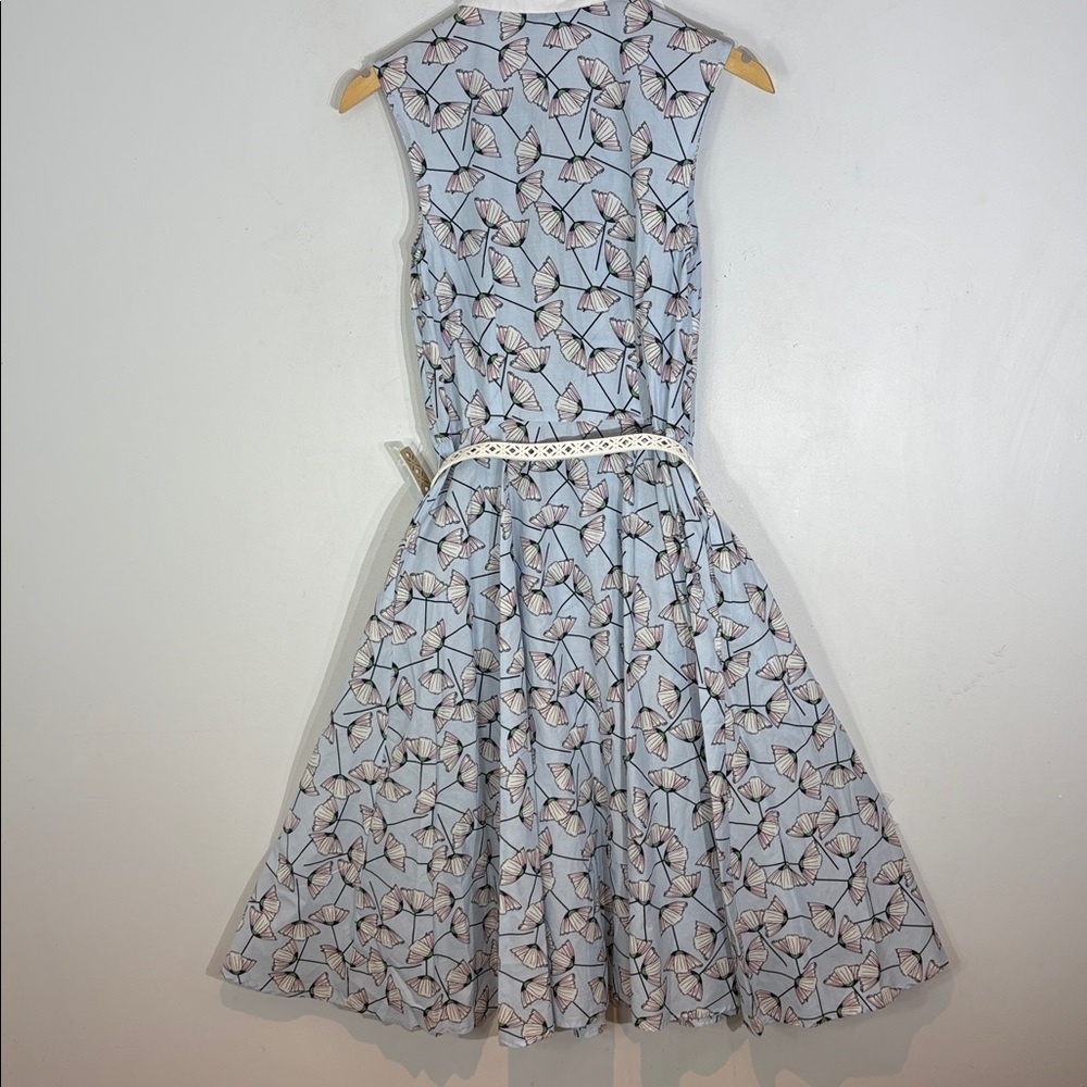 Unique Vintage sleeveless 100% cotton floral flare dress size small NWT - Picture 8 of 13